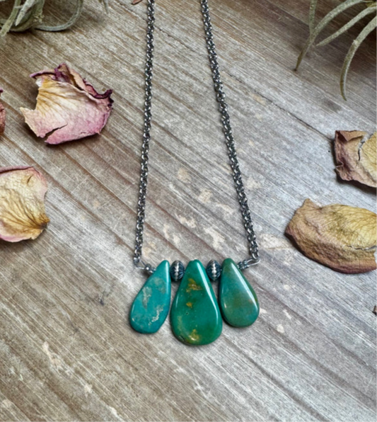 16 inch Turquoise Drops necklace