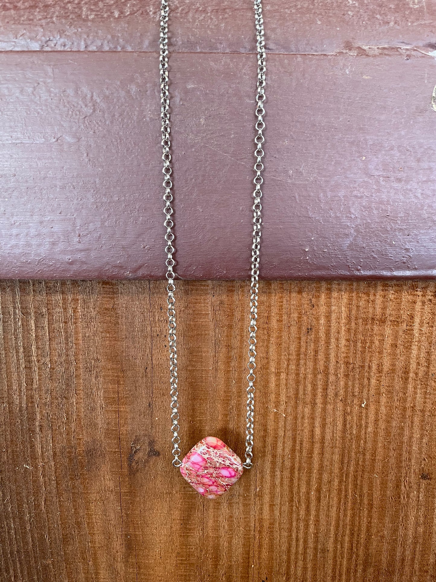 Natural Pink Stone Necklace